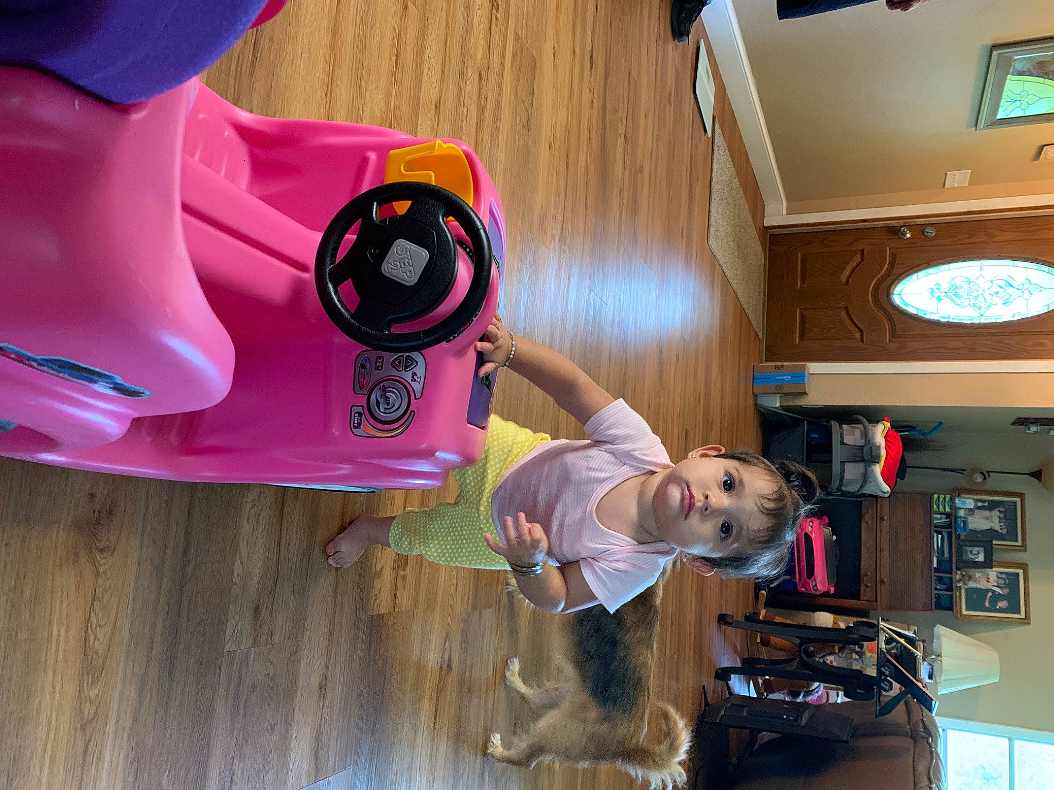 Alaia joined the competition — help win amazing prizes! automotive_design, automotive_exterior, automotive_tire, automotive_wheel_system, bumper, car, child, fun, happy, hat, motor_vehicle, person, t_shirt, tire, toddler, toy, toy_vehicle, vehicle, vehicle_door, wheel