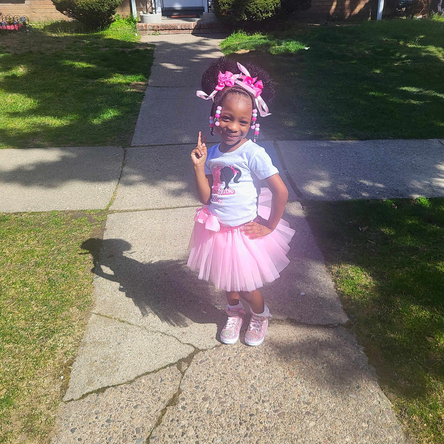 Ava joined the competition — help win amazing prizes! backyard, city, clothing, costume, dress, face, grass, head, nature, outdoors, path, person, photography, plant, portrait, road, sidewalk, skirt, walkway, yard