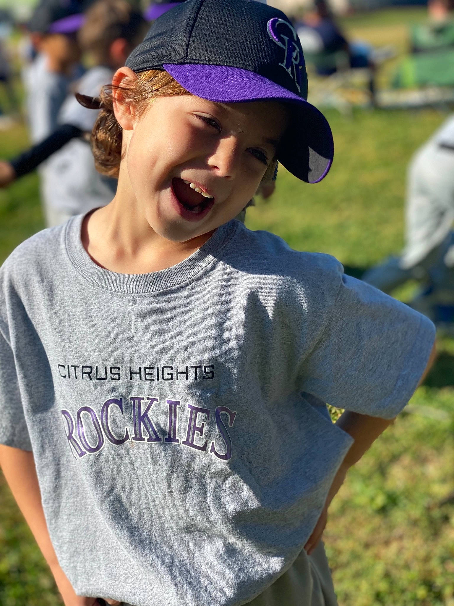 Trystan joined the competition — help win amazing prizes! baseball_cap, cap, child, cool, electric_blue, eyewear, fun, grass, hairstyle, happy, hat, headwear, leisure, neck, person, shoulder, sleeve, smile, street_fashion, style