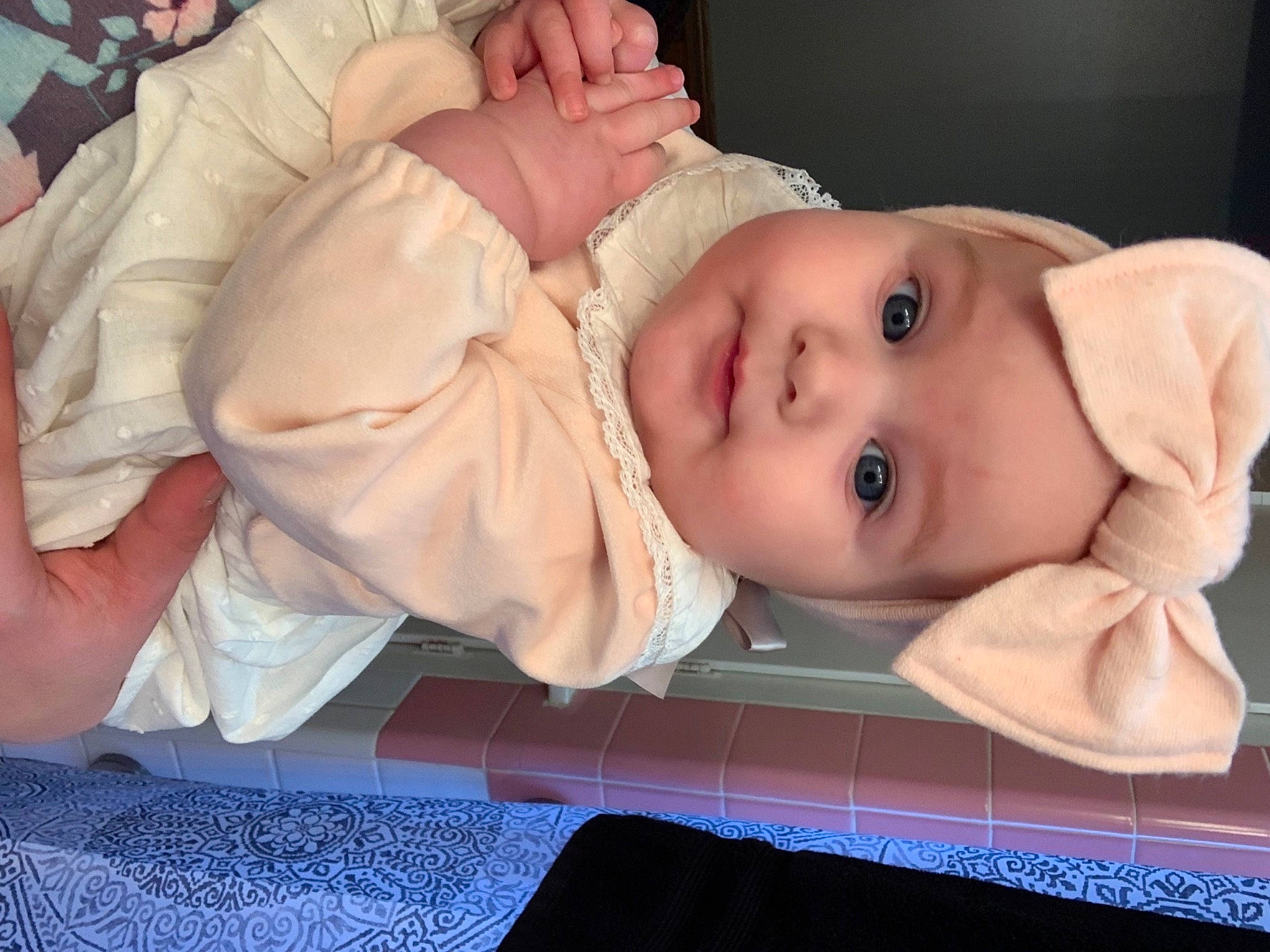 Milana is registered to the contest to win money with this photo: baby, baby_products, baby_toddler_clothing, cheek, child, comfort, eye, eyelash, hat, headwear, iris, lip, mouth, nose, person, portrait_photography, room, skin, textile, toddler