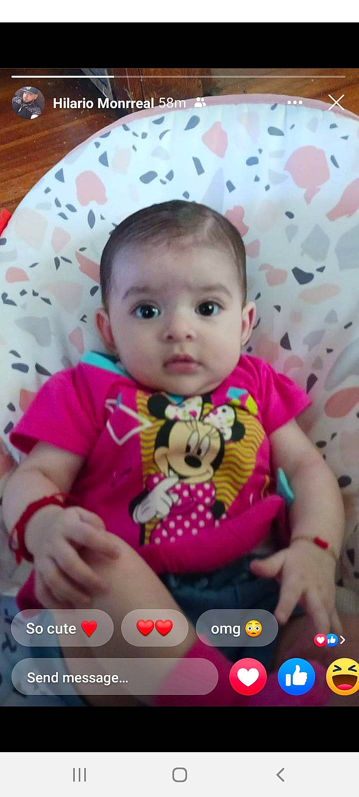 Itzel joined the competition — help win amazing prizes! baby, baby_toddler_clothing, cheek, child, eye, eyelash, finger, happy, iris, magenta, nose, pattern, person, photograph, pink, product, skin, sleeve, textile, toddler