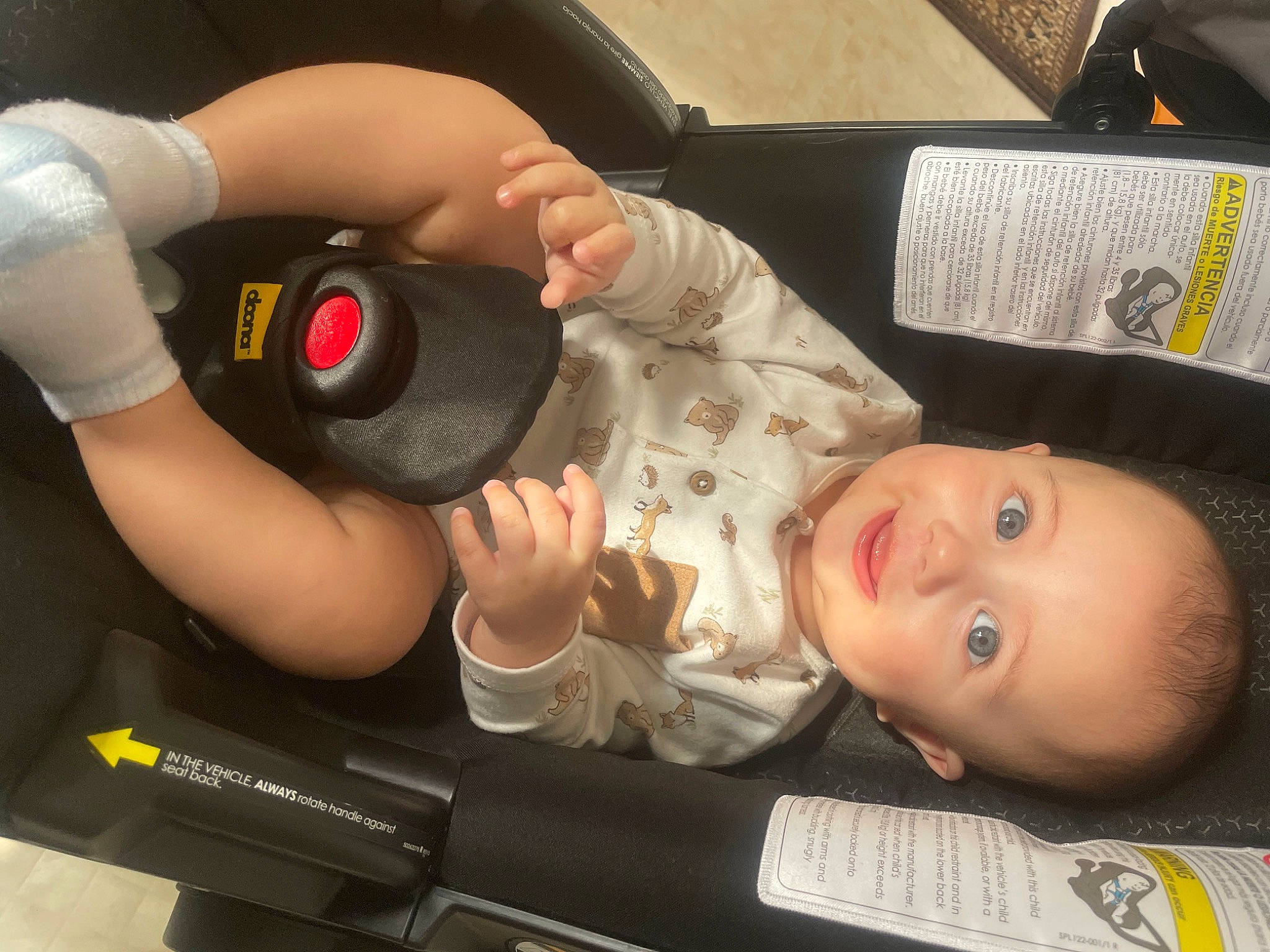 Oliwier joined the competition — help win amazing prizes! audio_equipment, auto_part, automotive_tire, baby, baby_products, car_seat, chest, child, elbow, finger, gadget, head, nail, person, personal_protective_equipment, product, skin, smile, thumb, toddler