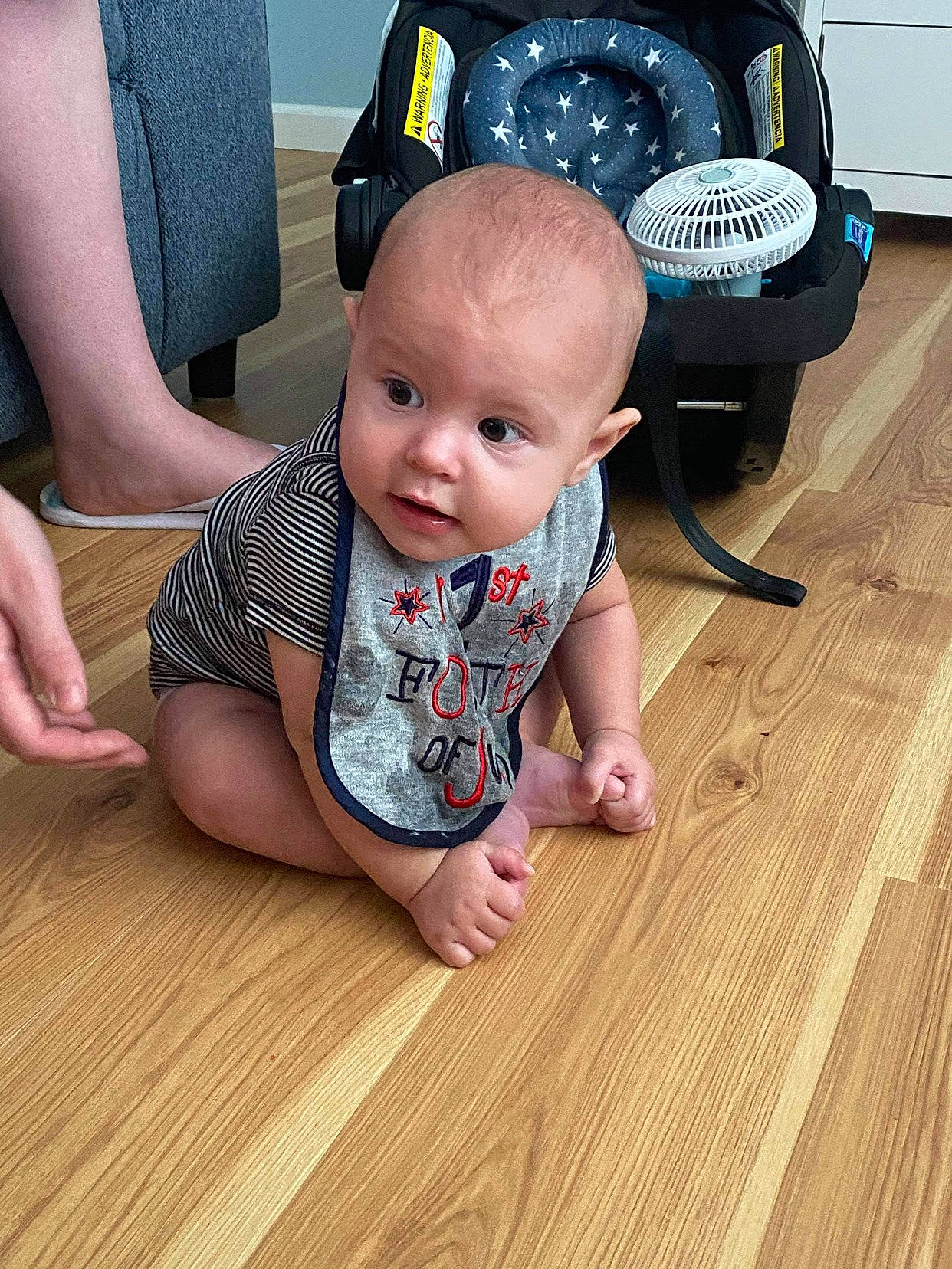 Decklyn joined the competition — help win amazing prizes! baby, baby_toddler_clothing, comfort, floor, flooring, foot, fun, hand, hardwood, laminate_flooring, person, product, sitting, skin, sleeve, thumb, toddler, varnish, wood, wood_flooring