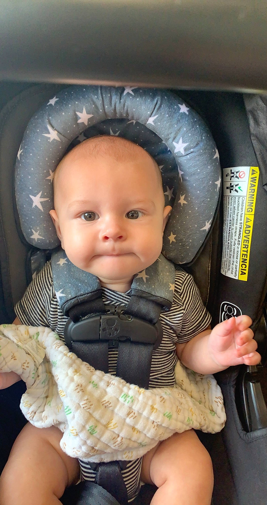 Decklyn joined the competition — help win amazing prizes! baby, baby_carriage, baby_toddler_clothing, cheek, chin, comfort, doll, eye, finger, hairstyle, hand, head, human_body, iris, lip, person, product, skin, sleeve, toddler