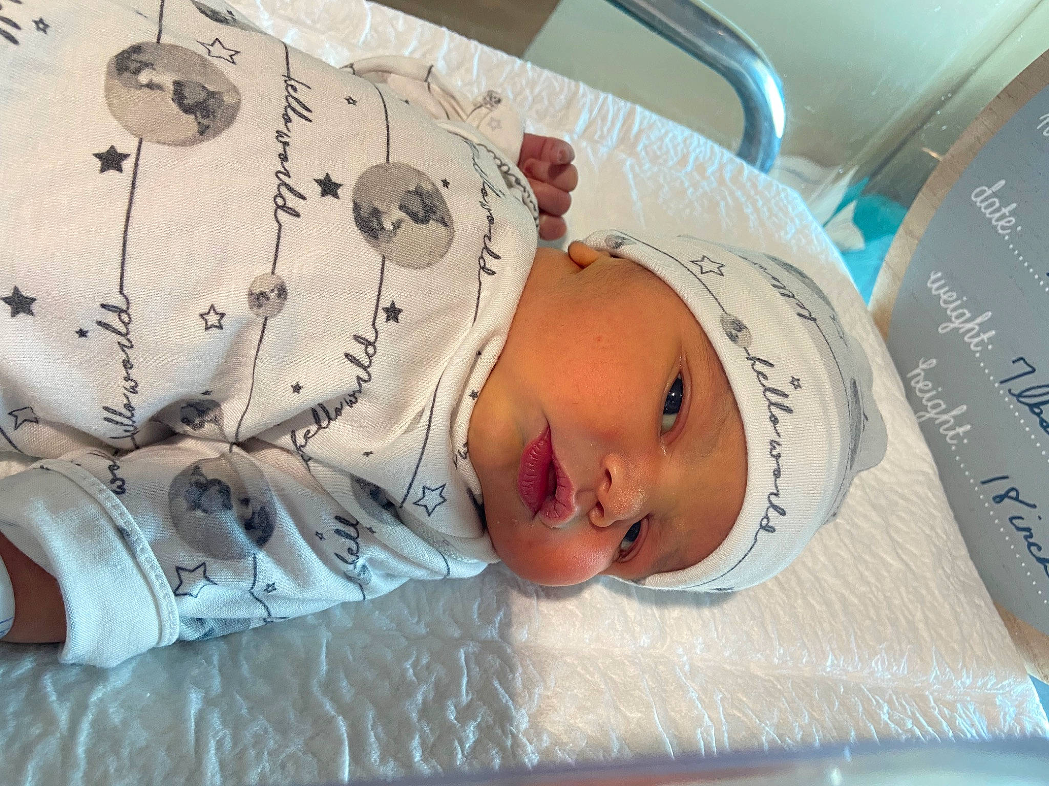 Kamari joined the competition — help win amazing prizes! baby, baby_products, baby_safety, bed, bedding, bedtime, child, circle, comfort, eyelash, headwear, hospital, linens, pattern, person, room, textile, toddler