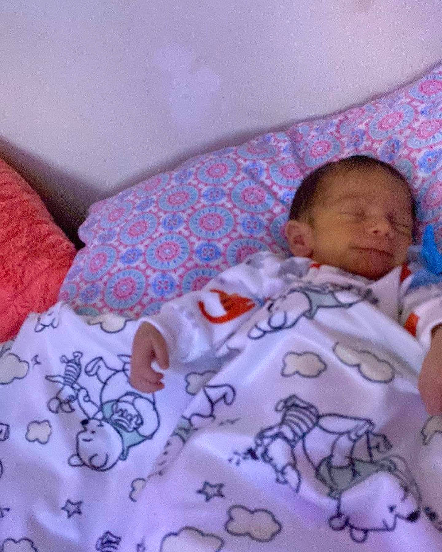 Ashton is registered to the contest to win money with this photo: baby, baby_products, baby_sleeping, baby_toddler_clothing, bed, bed_sheet, bedding, bedtime, child, comfort, linens, nap, pattern, person, pink, purple, room, skin, sleep, textile