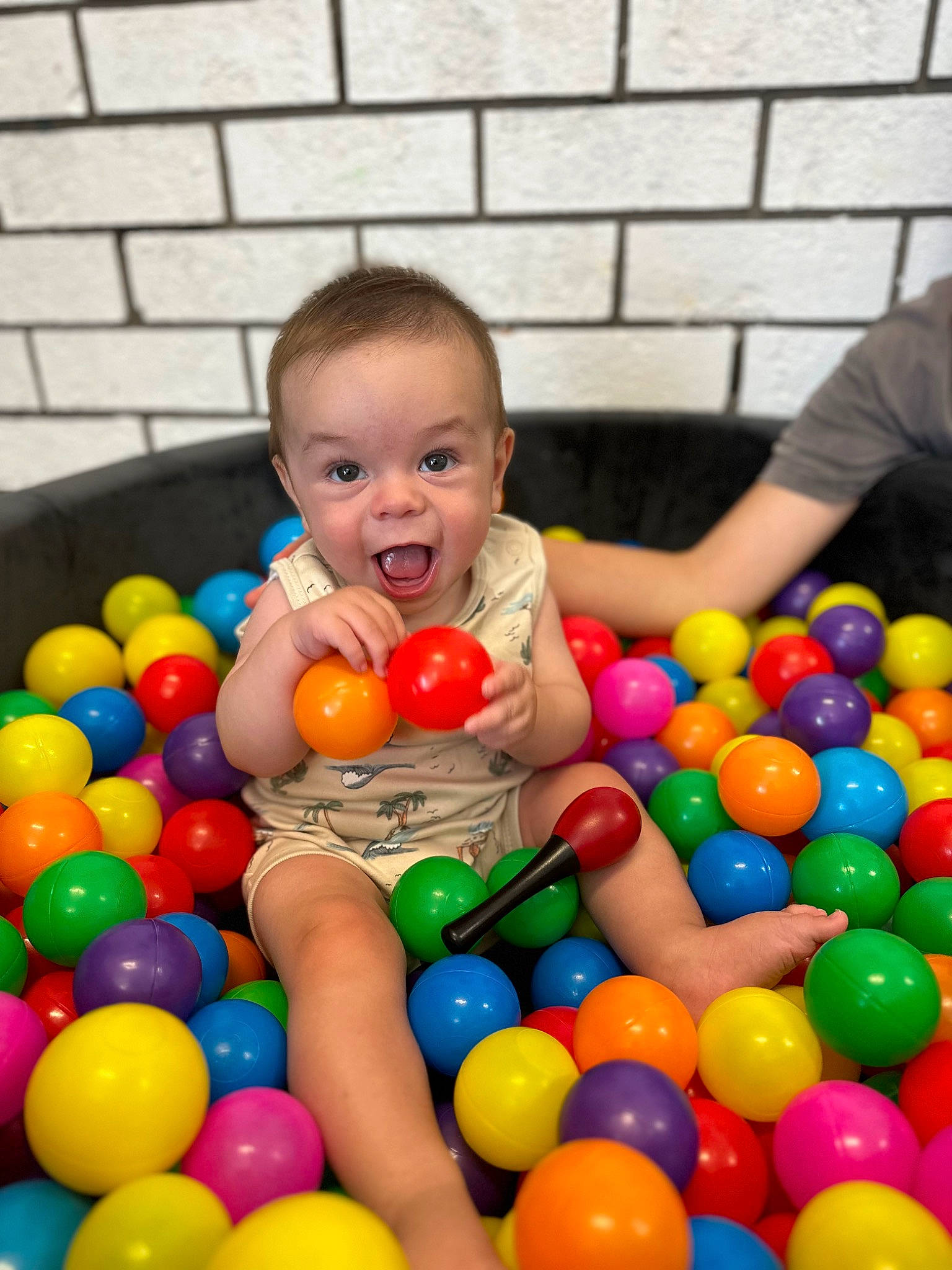 Amari joined the competition — help win amazing prizes! baby, ball, ball_pit, child, event, fun, happy, leisure, people, person, photograph, plastic, play, product, recreation, smile, snapshot, surprise, sweetness, toddler