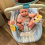 Grady joined the competition — help win amazing prizes! baby, baby_toy, blue_baby_seat, child, curious, cushion, flooring, foot, hand, home_interior, indoor, infant, mirror, person, playtime, seatbelt, striped_clothing, striped_shirt, toy_car, wooden_floor