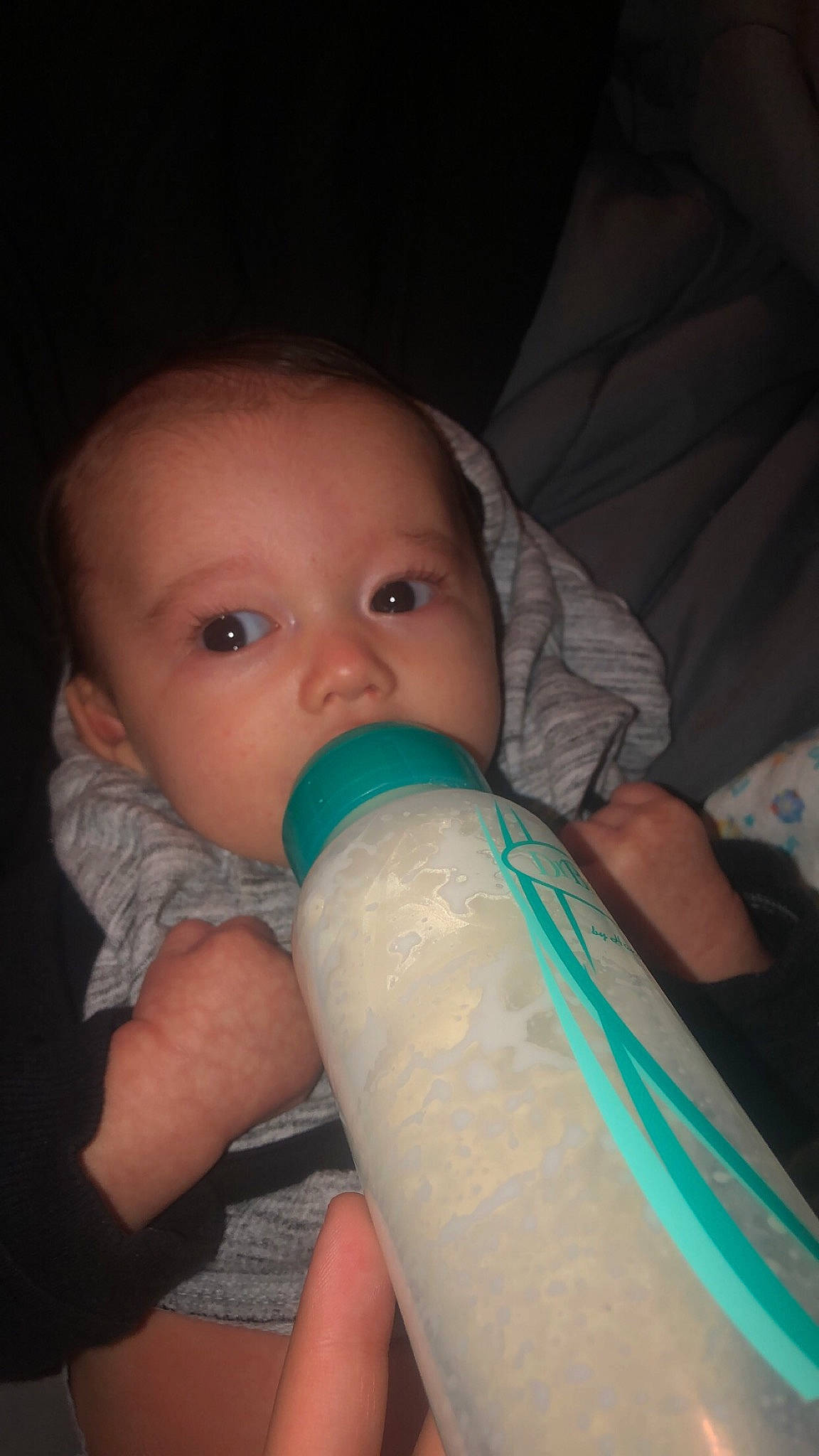 Korbyn joined the competition — help win amazing prizes! baby, baby_bottle, baby_toddler_clothing, cheek, comfort, drinkware, ear, eyelash, flash_photography, hand, infant_formula, iris, lip, mouth, nail, nose, person, plastic_bottle, skin, thumb