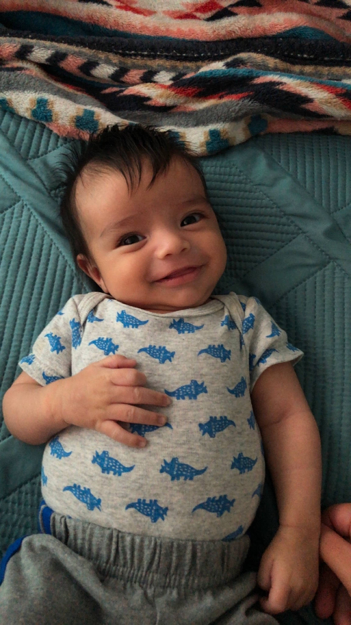 Adrian is registered to the contest to win money with this photo: baby, baby_toddler_clothing, blue, cheek, chin, eye, facial_expression, hairstyle, happy, head, human, iris, joy, mouth, nose, person, product, skin, sleeve, smile