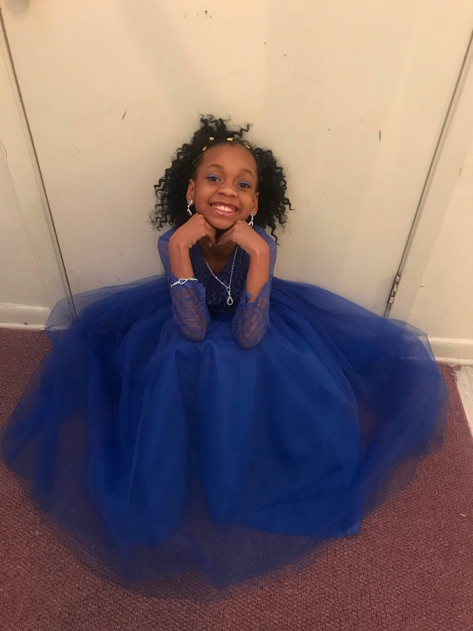 Malayasia is registered to the contest to win money with this photo: blue, cobalt_blue, costume, dress, electric_blue, joy, lady, long_hair, person, photography, shoulder, sitting, smile