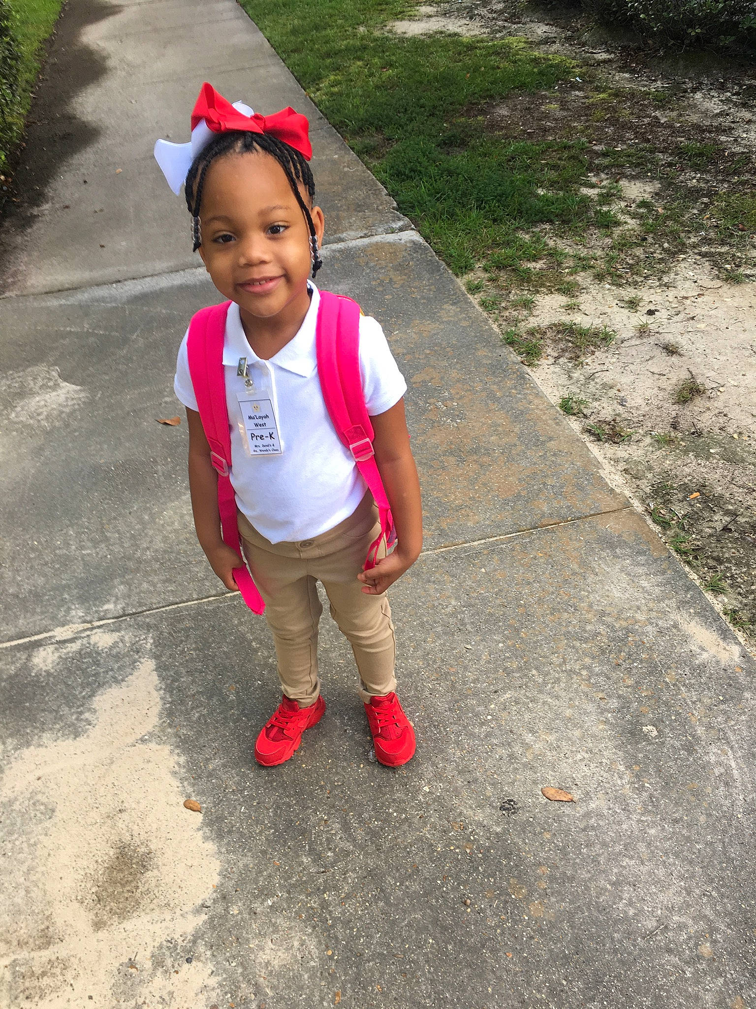 Malayah joined the competition — help win amazing prizes! adaptation, asphalt, child, fun, leaf, people, person, pink, plant, play, skin, smile, toddler, tree, vacation