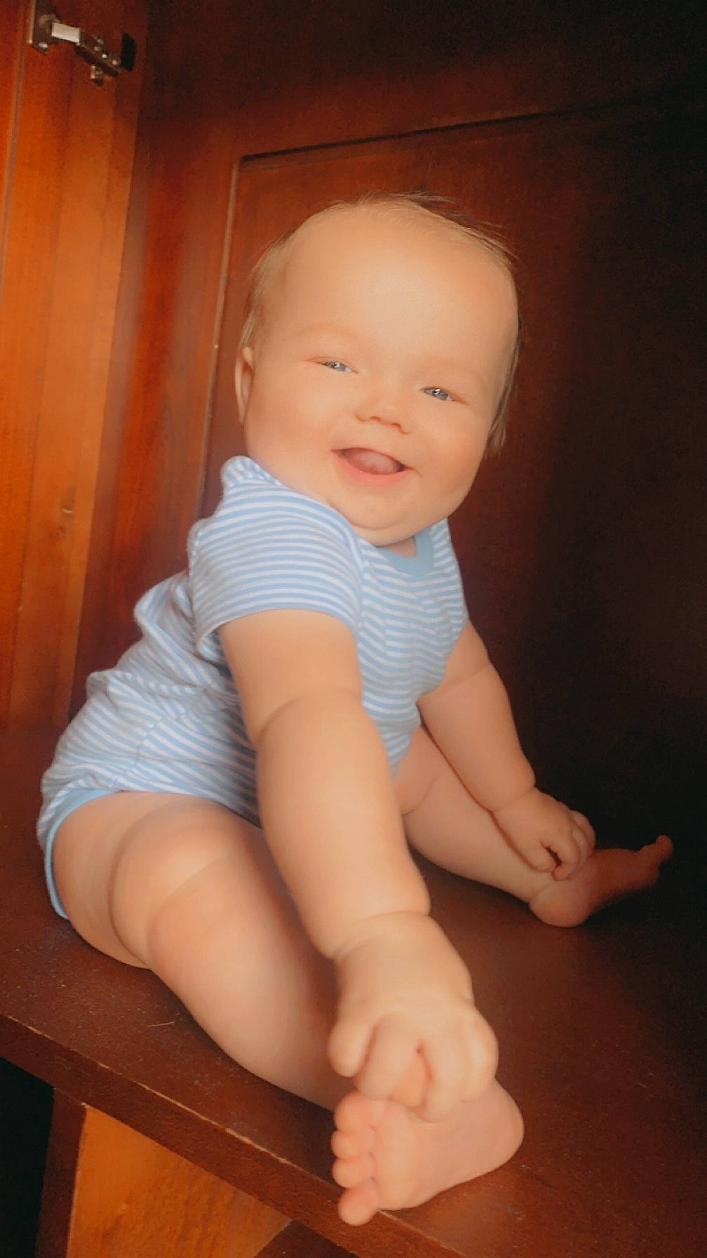 Houston joined the competition — help win amazing prizes! baby, baby_toddler_clothing, cheek, eye, finger, floor, flooring, human_body, iris, knee, neck, person, shoulder, skin, sleeve, smile, stomach, thigh, thumb, toddler