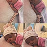 Naomi is registered to the contest to win money with this photo: baby, sleeping, hat, pink_clothing, blanket, collage, indoor, infant, cute, cozy, soft_texture, peaceful, child, newborn, headwear, closeup, resting, warm_light, adorable, toddler