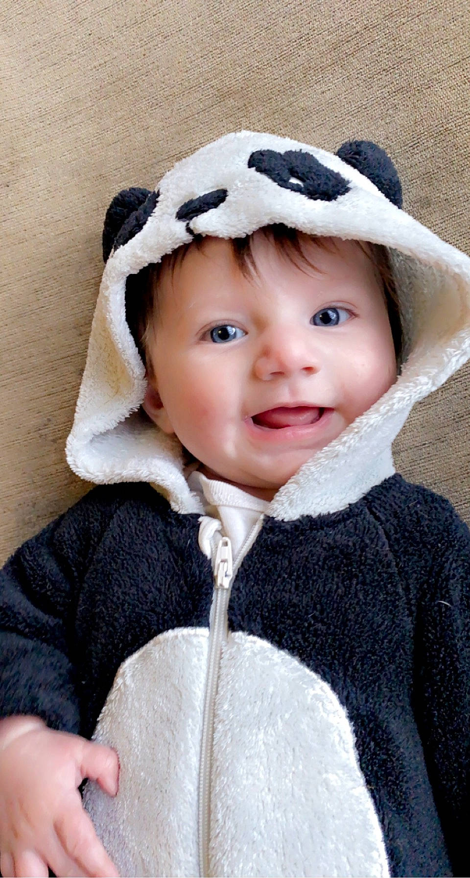 Elora participe au concours pour gagner de l'argent avec cette photo : baby_toddler_clothing, cap, cheek, child, chin, clothing, costume_hat, eyebrow, flash_photography, fur_clothing, happy, headwear, iris, knit_cap, lip, outerwear, person, sleeve, smile, textile