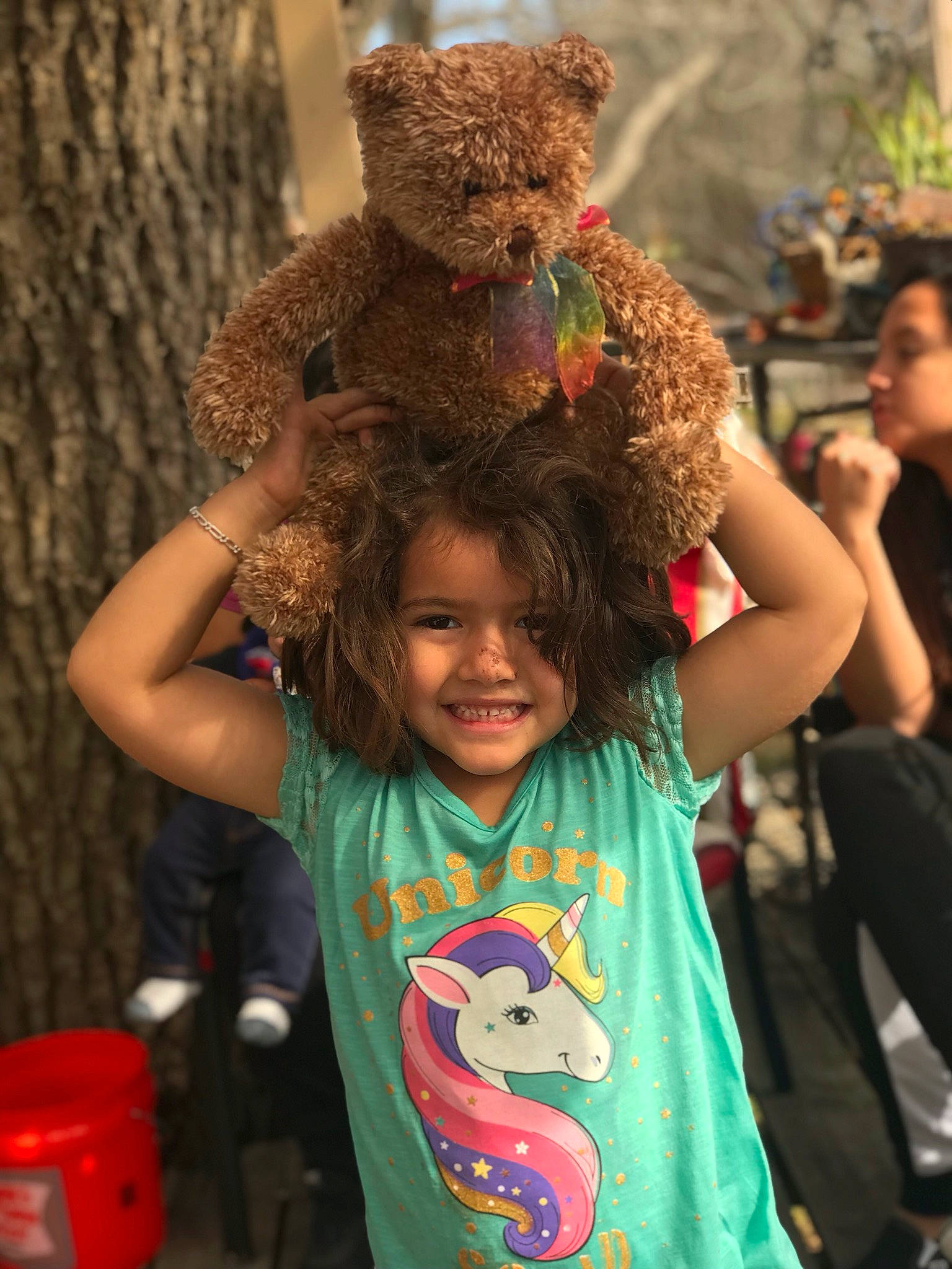 Evie is registered to the contest to win money with this photo: child, fun, girl, joy, person, product, teddy_bear, toddler, toy