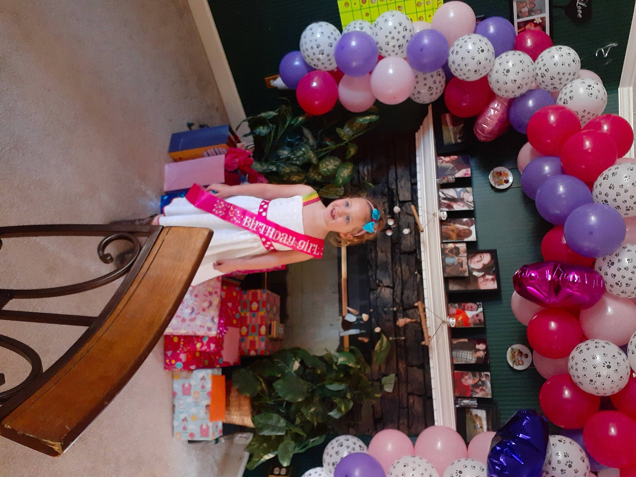 Kacie joined the competition — help win amazing prizes! arch, balloon, building, decoration, event, fun, happy, joy, leisure, magenta, material_property, party, party_supply, person, pink, product, smile, snapshot, street_fashion