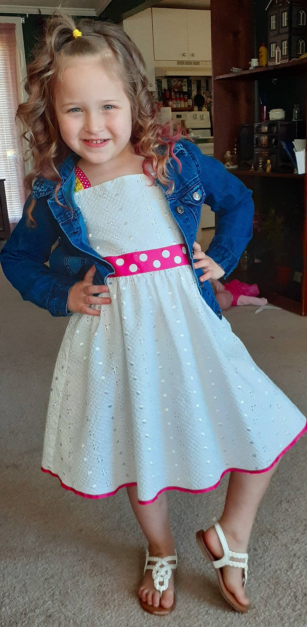 Kacie joined the competition — help win amazing prizes! baby_toddler_clothing, blue, child, clothing, day_dress, dress, fashion_design, formal_wear, hairstyle, joy, neck, one_piece_garment, outerwear, person, pink, shoulder, skin, sleeve, smile, street_fashion