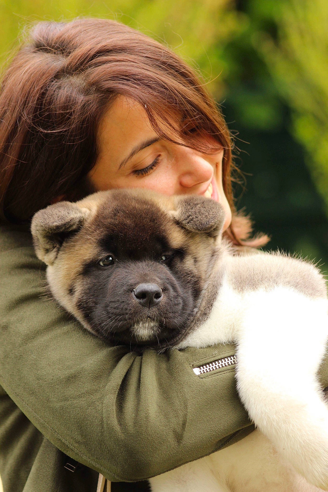 Oakley participe au concours pour gagner de l'argent avec cette photo : akita, akita_inu, carnivoran, dog, dog_breed, dog_breed_group, dog_like_mammal, fur, joy, person, puppy, snout, spitz, whiskers