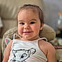 Ivanna a rejoint le concours — aidez-le/la à gagner de superbes lots ! blurred_background, cartoon_print, child, clothing, comfortable, couch, cute, expression, face, hair, happy, indoor, person, portrait, seated, skin, smiling, tank_top, toddler, young_child