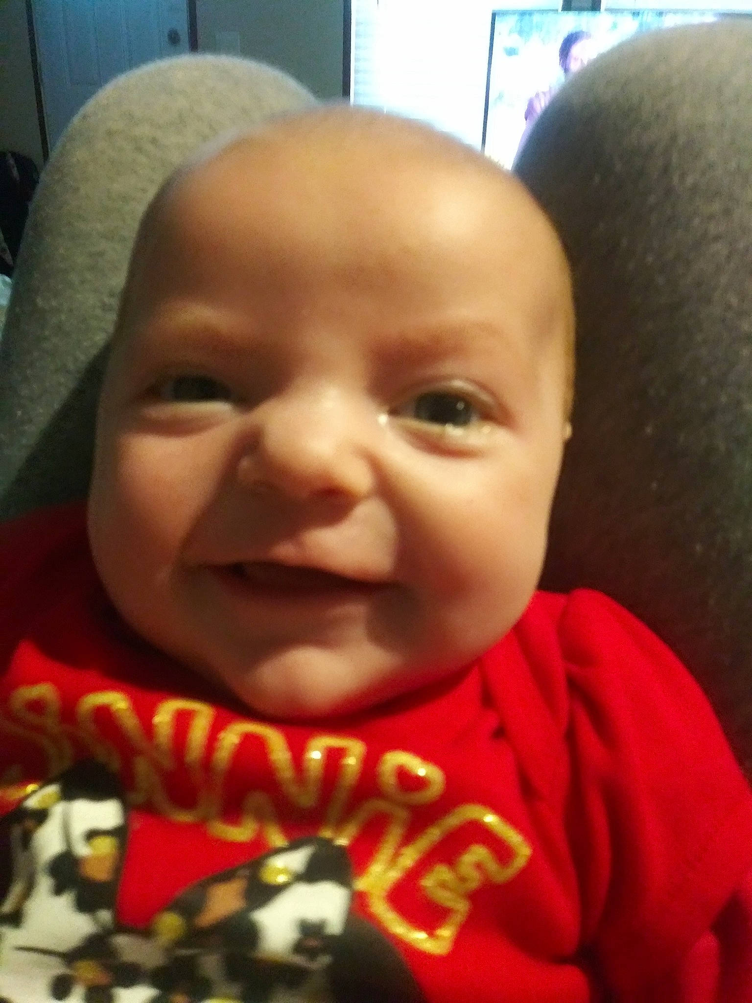 Ariella is registered to the contest to win money with this photo: baby, baby_laughing, baby_making_funny_faces, cheek, child, chin, cool, ear, face, facial_expression, forehead, head, laugh, lip, mouth, nose, person, skin, smile, toddler