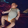Lucas is registered to the contest to win money with this photo: baby, bed, blanket, chubby, cozy, cute, hand, head, indoor, infant, leg, low_light, nighttime, onesie, peaceful, pillow, portrait, skin, sleeping, striped_onesie