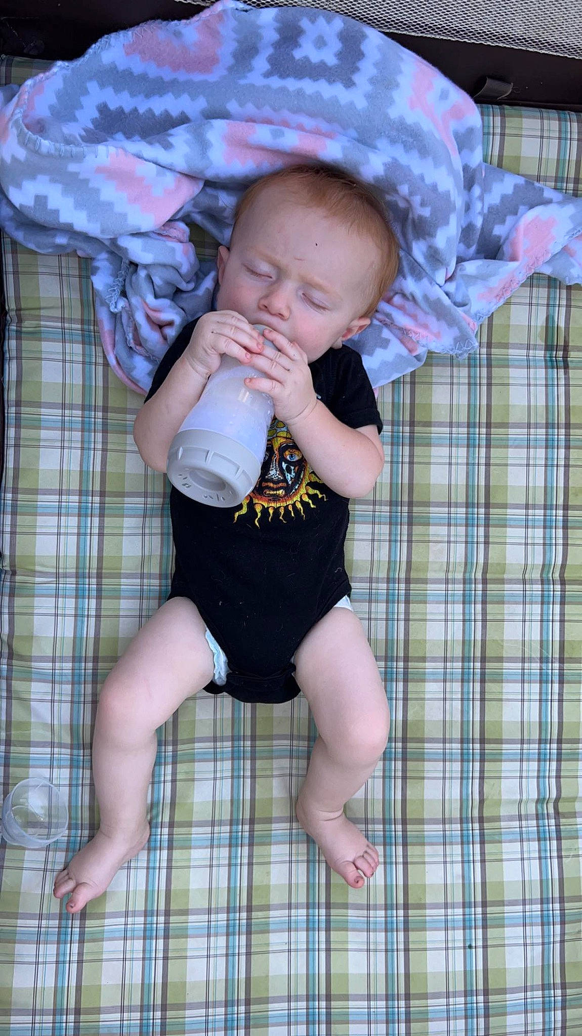 Kannon joined the competition — help win amazing prizes! baby, baby_toddler_clothing, child, comfort, eye, face, foot, head, human_leg, knee, linens, pattern, person, plaid, shorts, skin, sleeve, sock, tartan, thigh