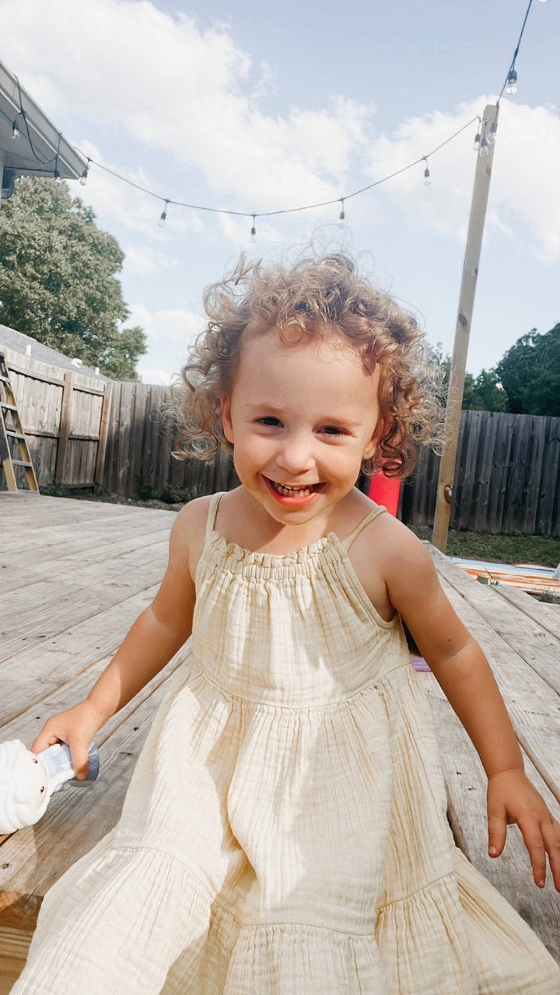 Zoe joined the competition — help win amazing prizes! baby_toddler_clothing, beauty, child, cloud, day_dress, dress, embellishment, event, fun, grass, hairstyle, happy, iris, joy, leisure, people, person, sky, smile, summer