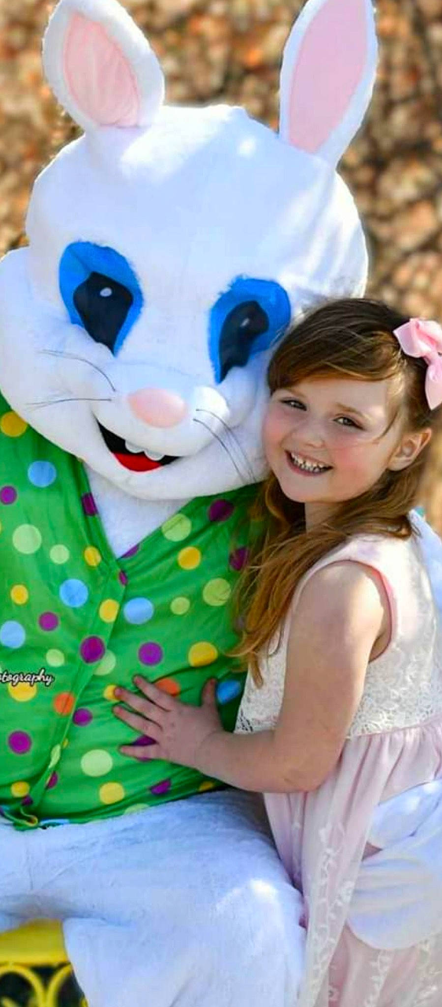 Raylee is registered to the contest to win money with this photo: beauty, blue, costume, event, fun, fur, gesture, glove, grass, green, happy, joy, pattern, people, person, photograph, pink, recreation, smile, snapshot