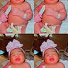 Azari'Yanna is registered to the contest to win money with this photo: baby, blanket, blue, bow_hat, child, collage, cute, hospital, hospital_bed, indoors, infant, medical_equipment, newborn, person, pink, portrait, resting, skin, sleeping, wristband
