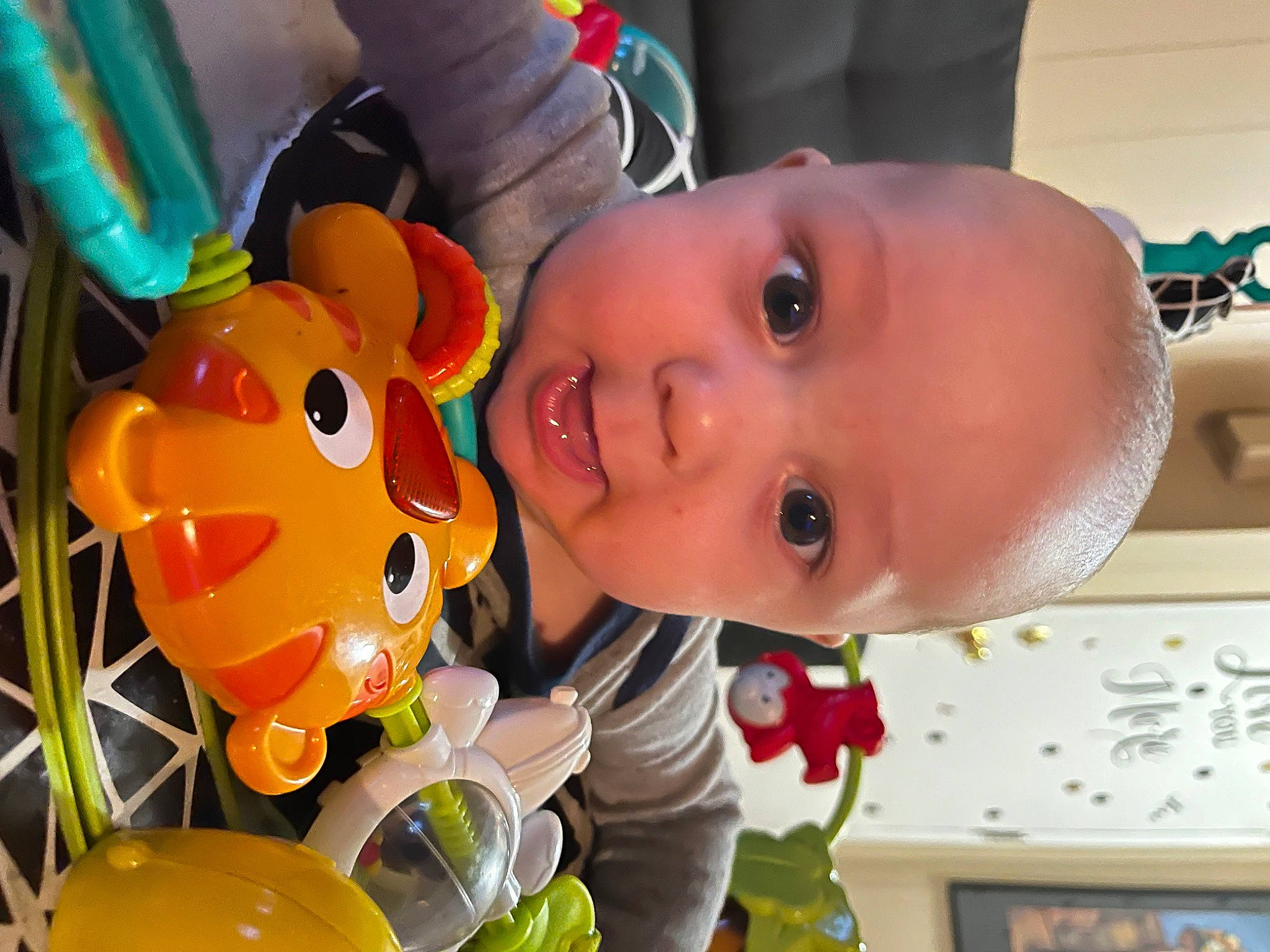 Cooper joined the competition — help win amazing prizes! baby, baby_products, baby_toddler_clothing, balloon, cheek, child, event, facial_expression, fun, happy, hat, leisure, nose, party_supply, person, play, smile, snapshot, toddler, toy
