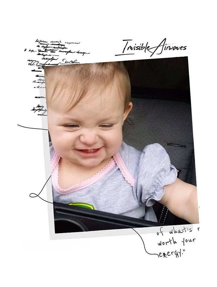 Isabella joined the competition — help win amazing prizes! baby, baby_toddler_clothing, cheek, child, eyelash, facial_expression, fashion_accessory, font, gesture, handwriting, happy, joy, nose, pattern, person, photo_caption, picture_frame, product, rectangle, sleeve