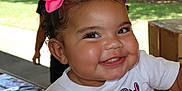 Alyza is registered to the contest to win money with this photo: toddler, child, birthday, smile, bow, hair_accessory, outdoor, party, balloons, shirt, happy, face, person, cute, celebration, daylight, park, portrait, event, fun