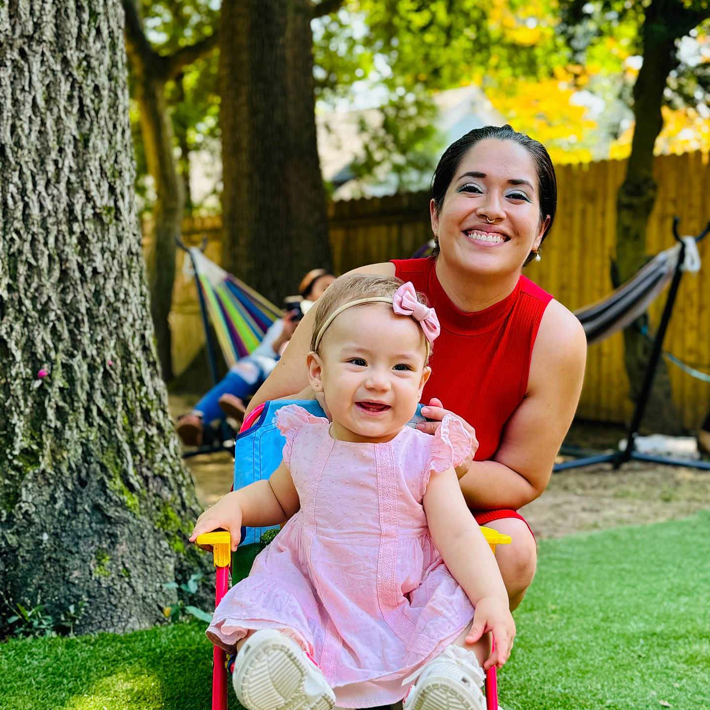 Leah Belen joined the competition — help win amazing prizes! baby, backyard, clothing, face, footwear, furniture, grass, head, lawn, nature, outdoors, park, people, person, photography, plant, portrait, summer, tree, yard