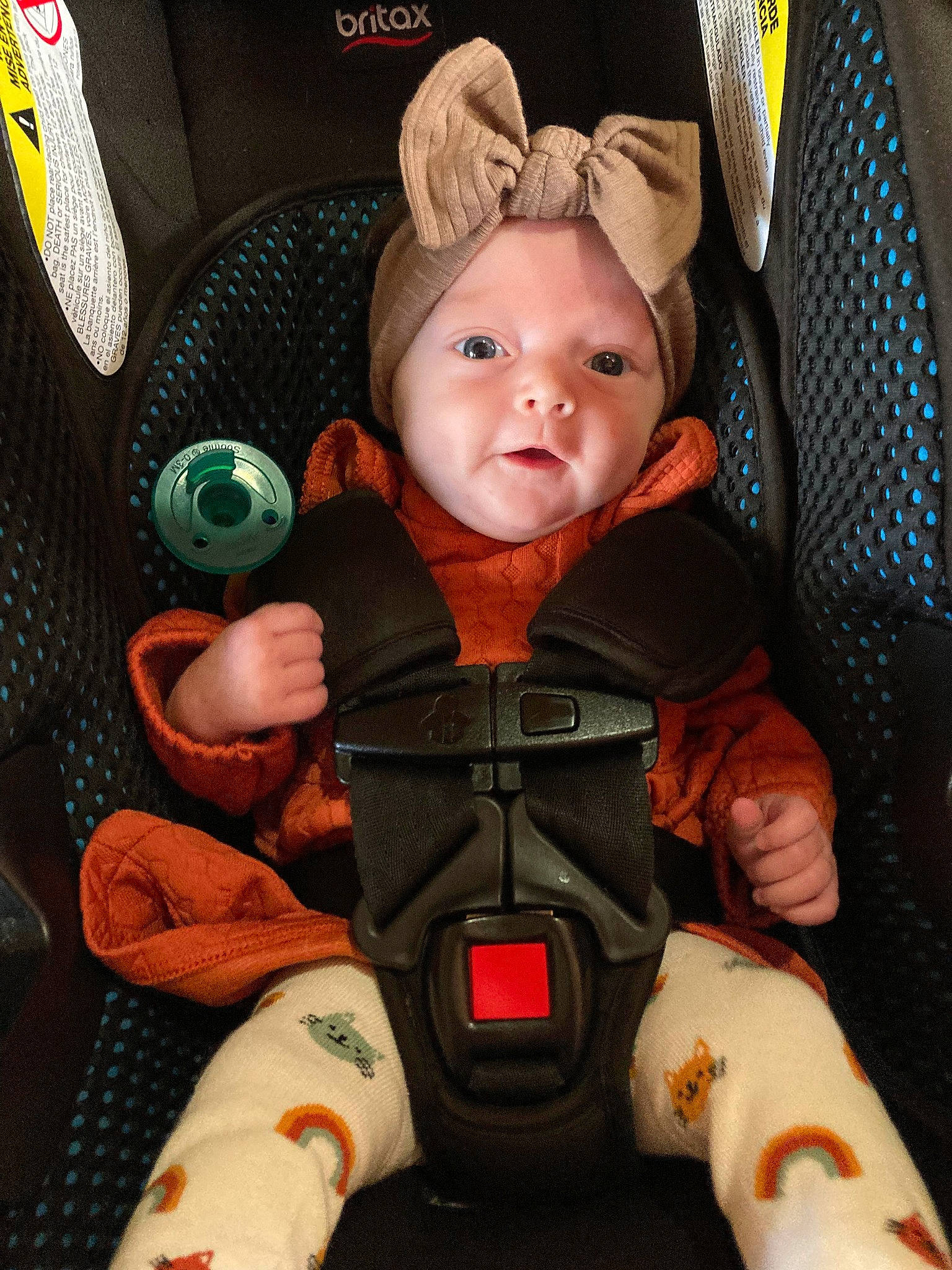 Jalessa is registered to the contest to win money with this photo: arm, auto_part, baby, baby_carriage, baby_in_car_seat, baby_products, baby_safety, baby_toddler_clothing, car_seat, car_seat_cover, cheek, child, comfort, person, personal_protective_equipment, product, seat_belt, sitting, skin, thumb