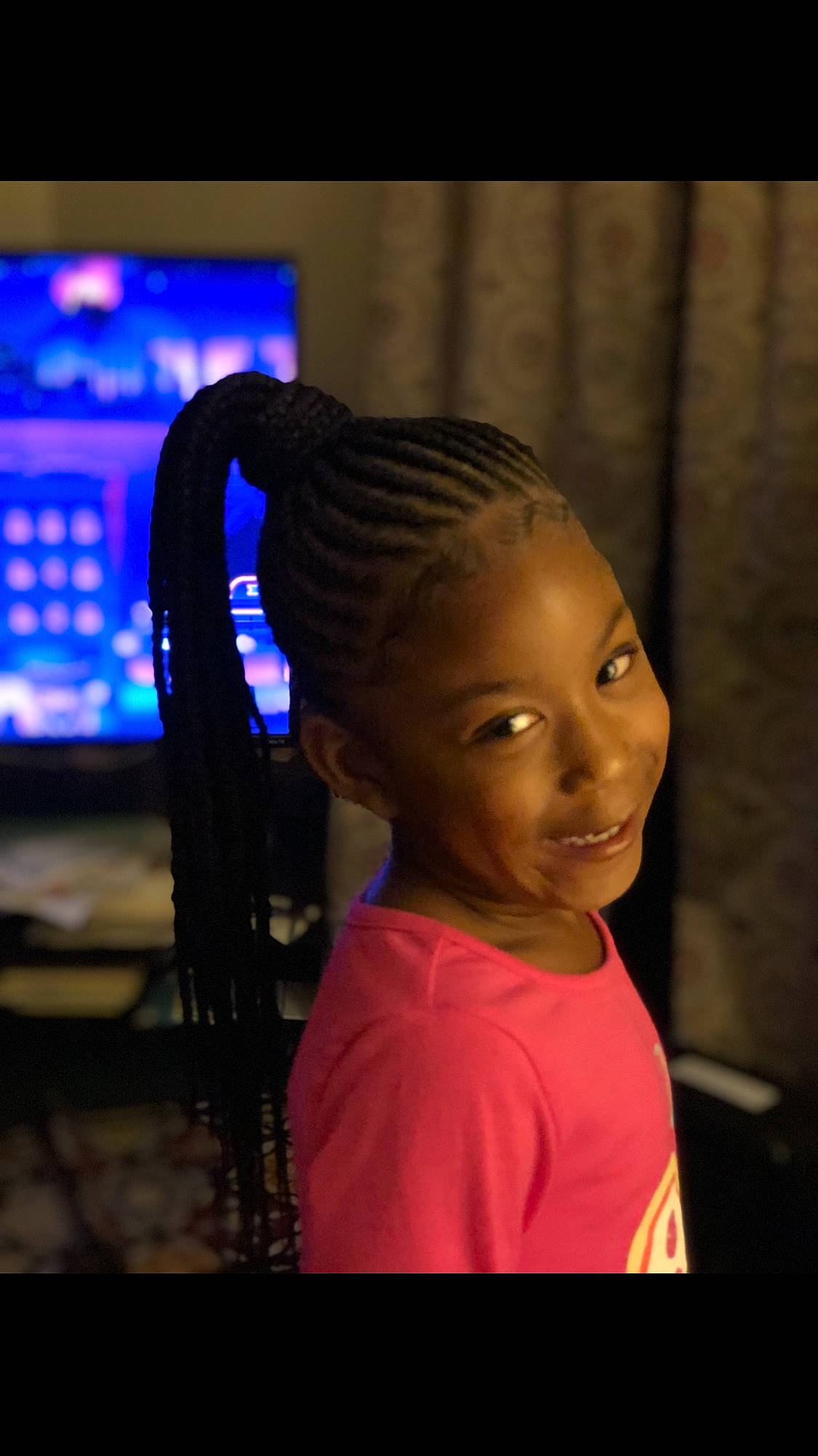 Laelauh is registered to the contest to win money with this photo: black_hair, braid, child, child_model, cornrows, forehead, hair, hairstyle, long_hair, person
