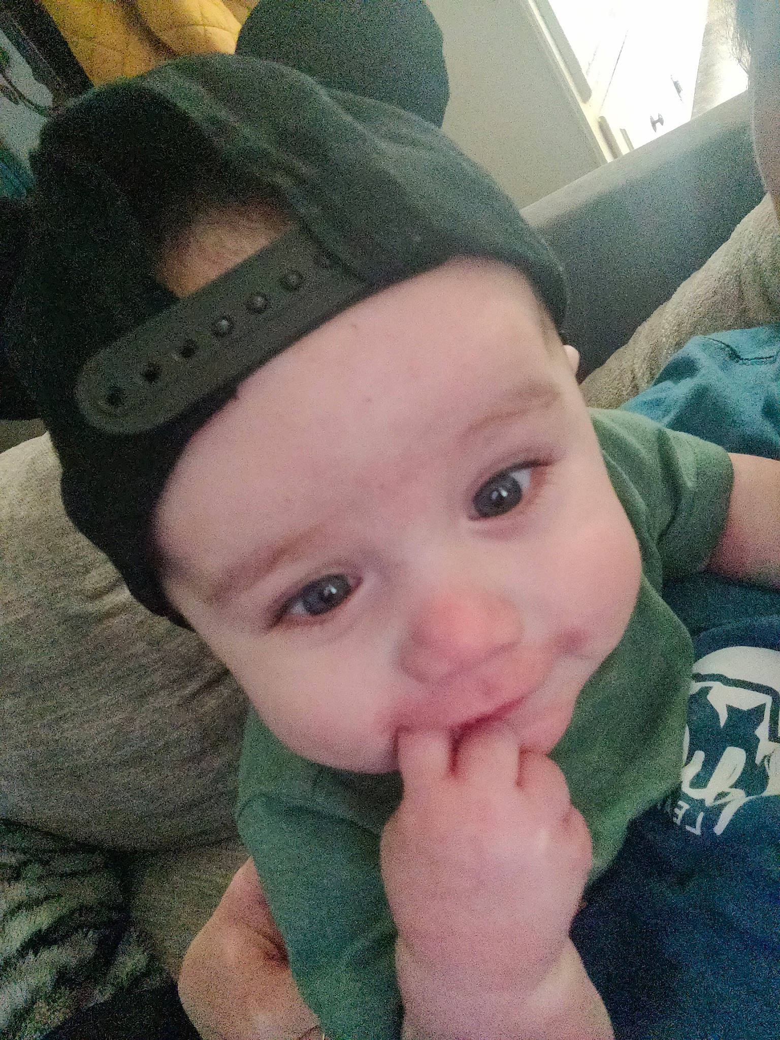 Izac joined the competition — help win amazing prizes! baby, baby_toddler_clothing, cap, cheek, chin, cool, eye, eyebrow, finger, gesture, hairstyle, happy, headgear, headwear, human_body, lip, mouth, nose, person, skin