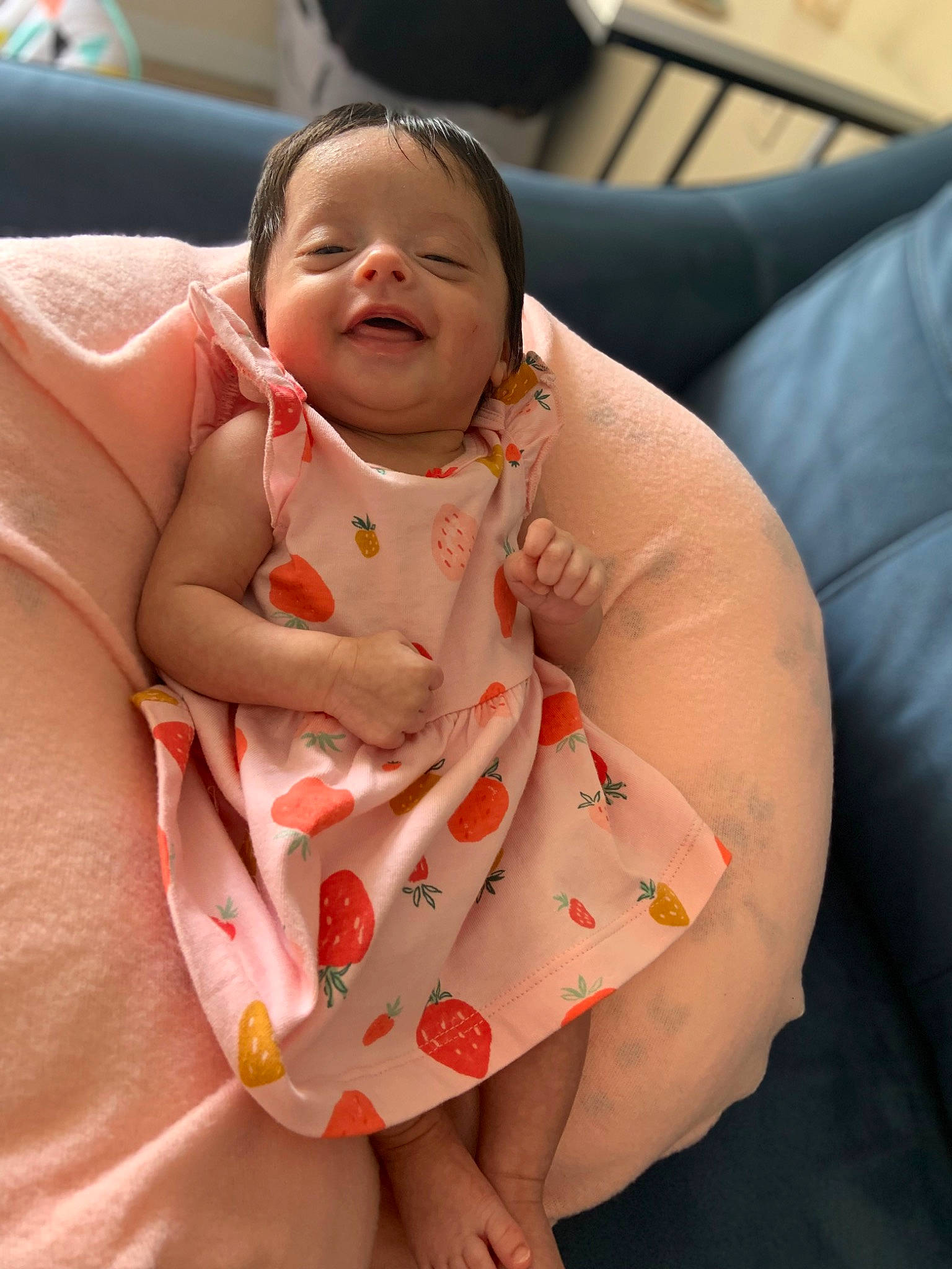 Kaylani joined the competition — help win amazing prizes! arm, baby, baby_toddler_clothing, cheek, chin, comfort, dress, face, gesture, hand, happy, head, human_body, lip, mouth, neck, nose, person, skin, sleeve