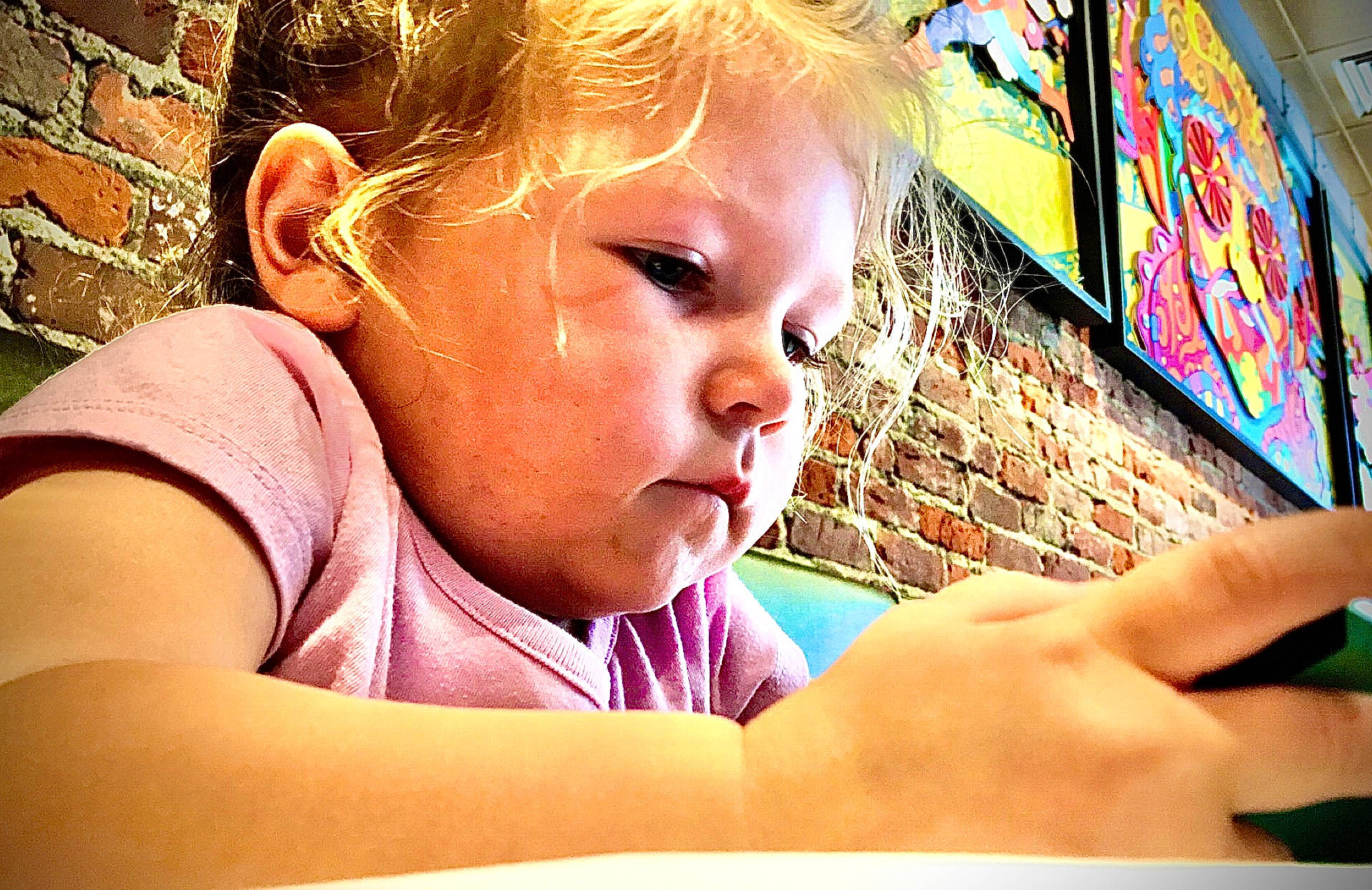 Brayleigh is registered to the contest to win money with this photo: child, chin, ear, finger, fun, hand, mouth, nose, person, photography