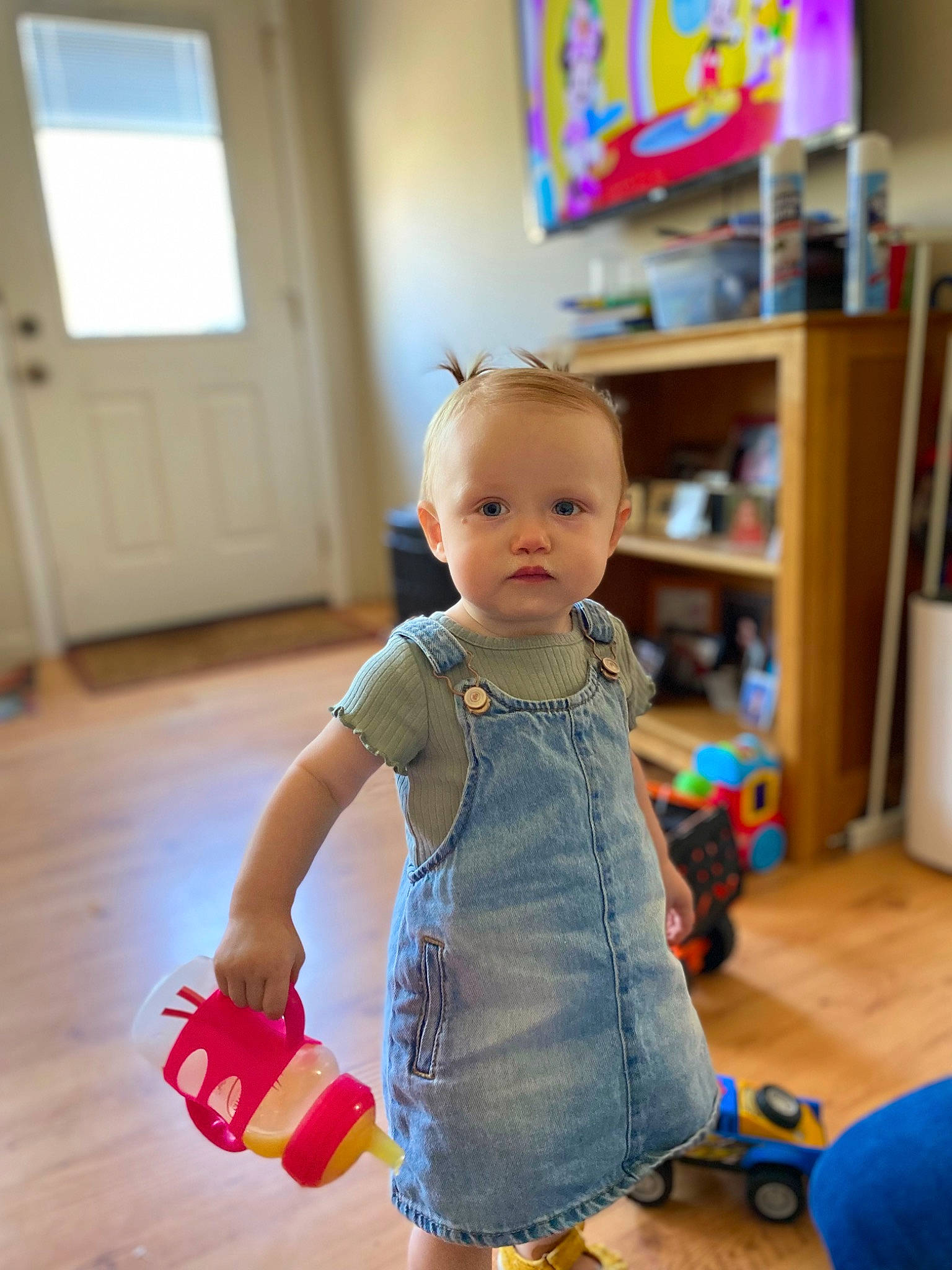 Ivory joined the competition — help win amazing prizes! baby, baby_toddler_clothing, bookcase, child, electric_blue, floor, flooring, fun, happy, hardwood, joint, person, product, shelf, shelving, skin, standing, toddler, toy, wood