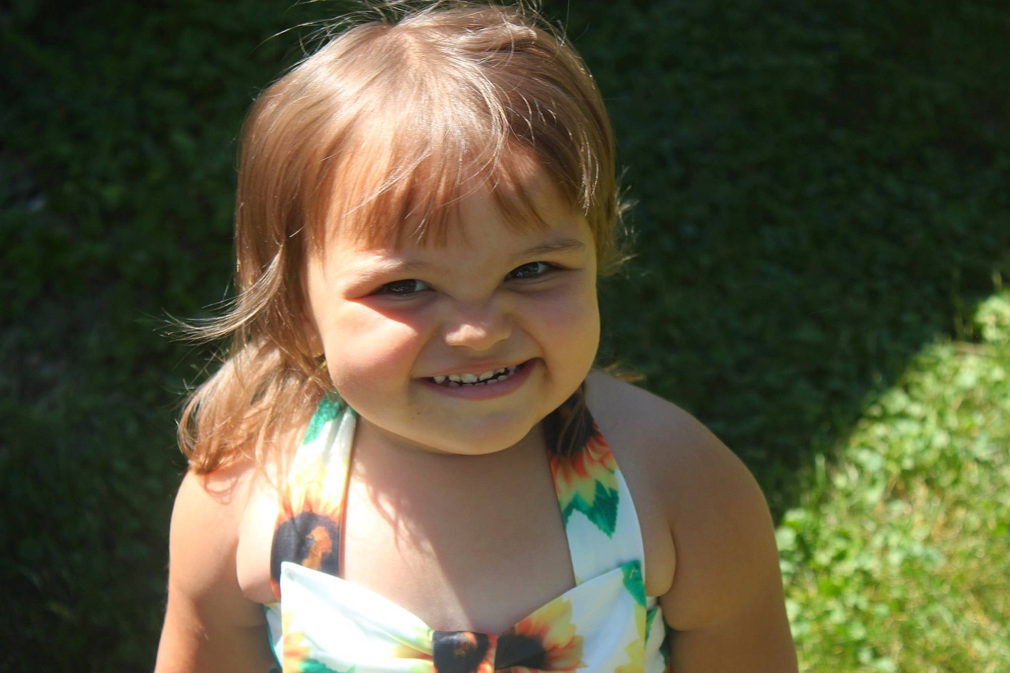 Isabella Rose joined the competition — help win amazing prizes! baby, baby_toddler_clothing, blond, brown_hair, chest, child, eye, fun, grass, happy, iris, joy, leisure, people, people_in_nature, person, recreation, skin, smile, swimwear