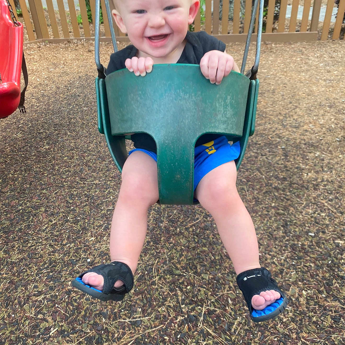 Waylon joined the competition — help win amazing prizes! baby, backyard, clothing, face, footwear, grass, head, nature, outdoorplayarea, outdoors, park, person, photography, plant, playarea, portrait, sandal, shoe, summer, yard
