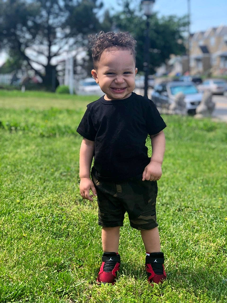 Asher joined the competition — help win amazing prizes! child, footwear, fun, grass, grassland, green, happy, joint, joy, lawn, meadow, person, plant, play, shoe, shorts, standing, summer, t_shirt, toddler