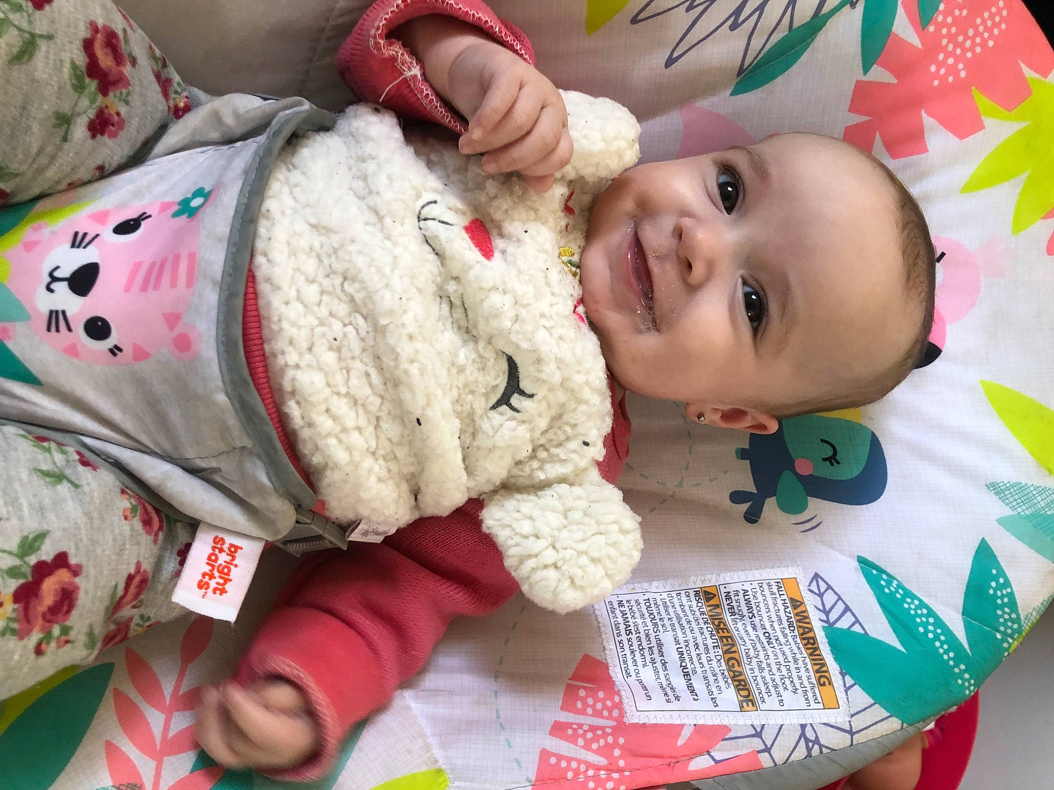 Malia is registered to the contest to win money with this photo: baby, baby_toddler_clothing, carmine, cheek, child, comfort, eye, face, happy, head, joy, linens, person, product, room, skin, sleeve, smile, textile, toddler