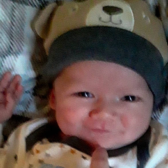 Jackson joined the competition — help win amazing prizes! baby, baby_products, beanie, bonnet, cap, cheek, child, eyelash, fashion_accessory, fur, happy, headwear, knit_cap, lip, nose, pattern, person, skin, smile, toddler
