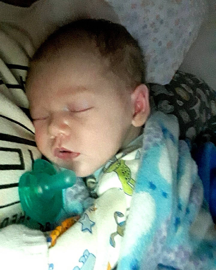 Jackson joined the competition — help win amazing prizes! baby, baby_sleeping, baby_toddler_clothing, cheek, comfort, ear, eye, eyebrow, finger, forehead, hair, happy, head, iris, mammal, mouth, nose, person, skin, textile