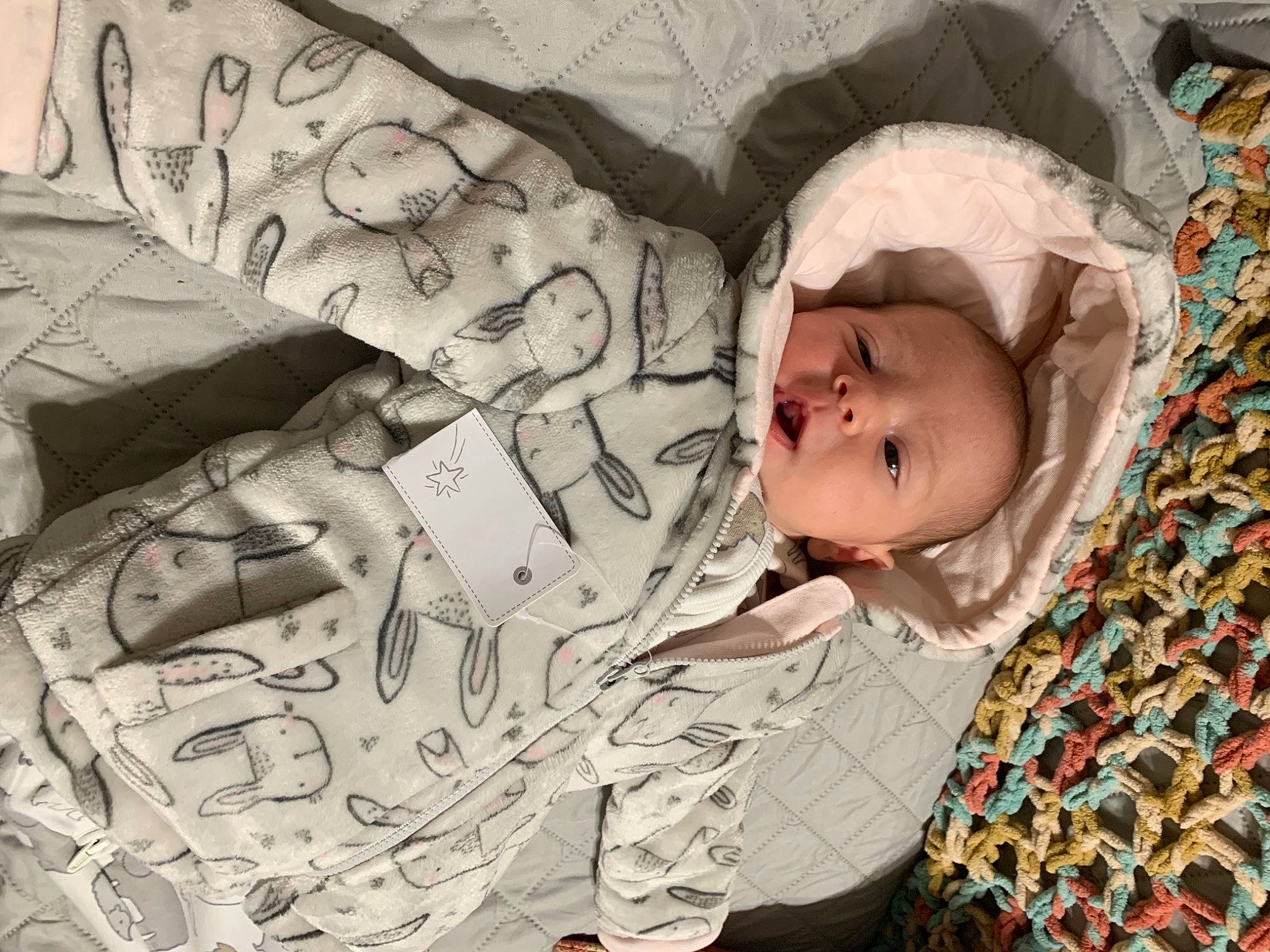 Guinevere Wright is registered to the contest to win money with this photo: baby, baby_products, baby_sleeping, baby_toddler_clothing, bed, bedding, bedtime, cheek, child, comfort, facial_expression, head, linens, nap, pattern, person, room, sleep, textile, toddler