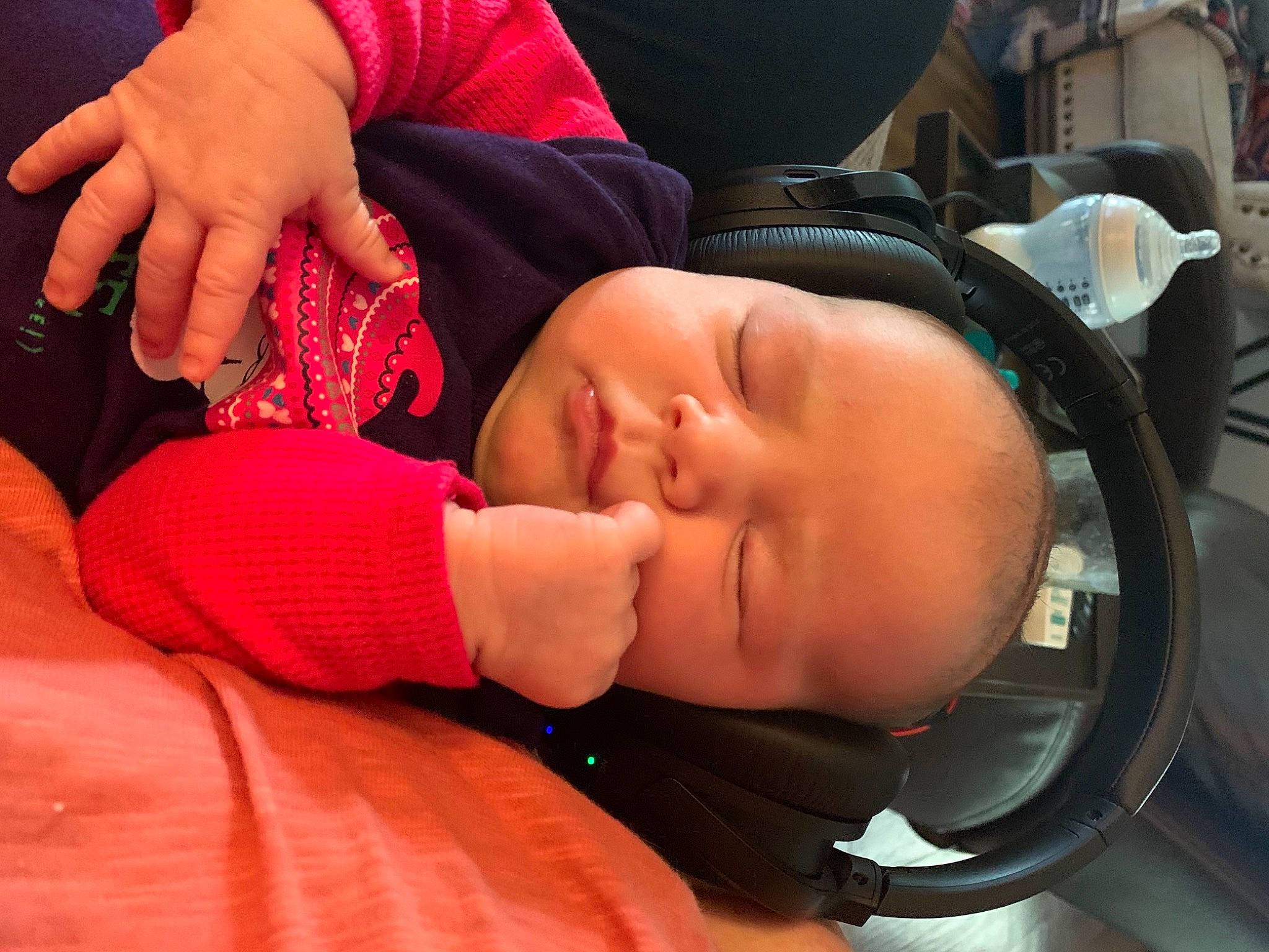 Guinevere Wright joined the competition — help win amazing prizes! audio_equipment, baby, baby_products, baby_toddler_clothing, cheek, child, comfort, eyelash, finger, gesture, hand, headgear, lip, mouth, nail, nap, neck, nose, person, skin