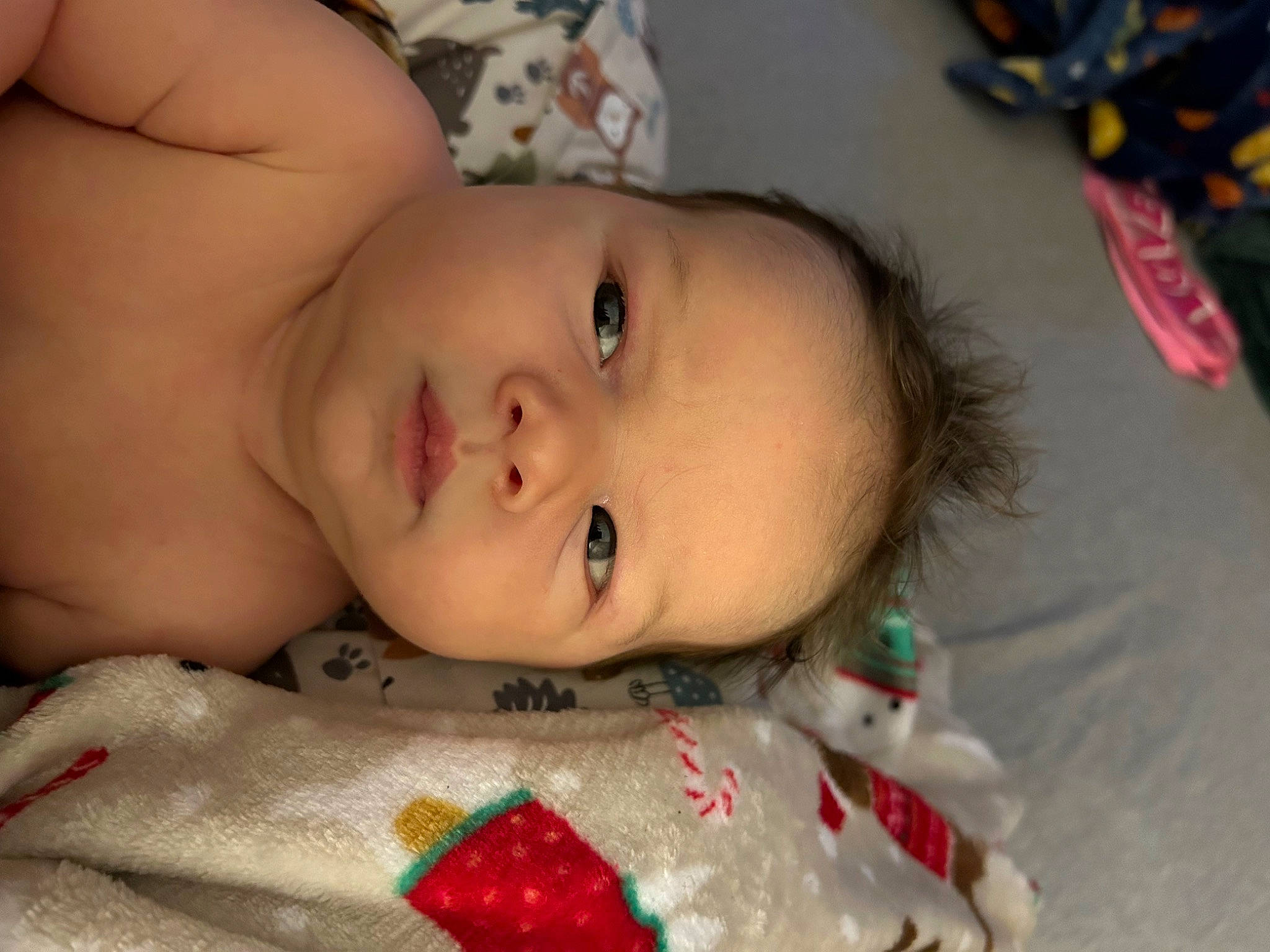 Griffin joined the competition — help win amazing prizes! baby, baby_toddler_clothing, cheek, child, chin, eye, eyebrow, eyelash, face, happy, head, iris, lip, mouth, nose, pattern, person, pink, skin, textile