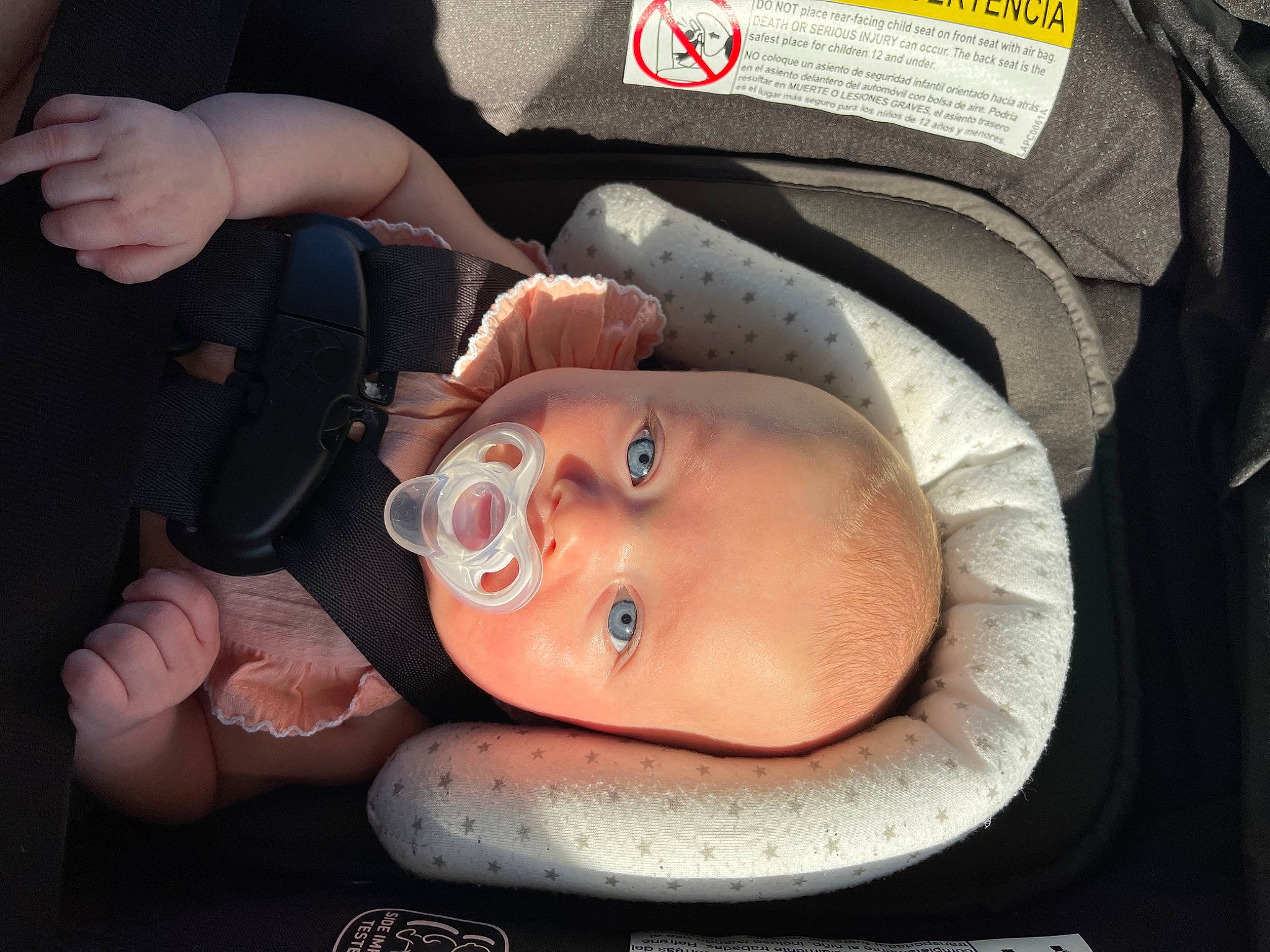 Laila joined the competition — help win amazing prizes! baby, baby_toddler_clothing, cheek, ear, eye, eyebrow, eyelash, finger, gesture, hand, hat, helmet, jaw, lip, mouth, neck, nose, person, personal_protective_equipment, skin